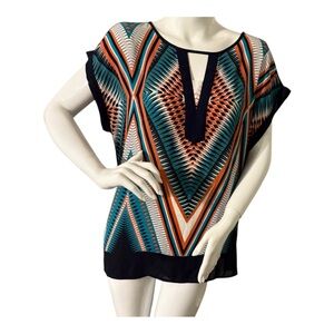 The Limited Multicolor Geometric Blouse Size L